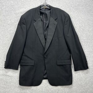 Brooks Brothers Blazer Mens 48L Black Brooksease Tuxedo Suit Coat Sport Jacket